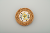 Homehue Coasters- Set of 4 with Rattan Basket